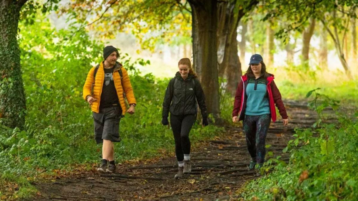 People walking in nature doing something different than being distracted with bread an circuses