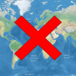 World map crossed out