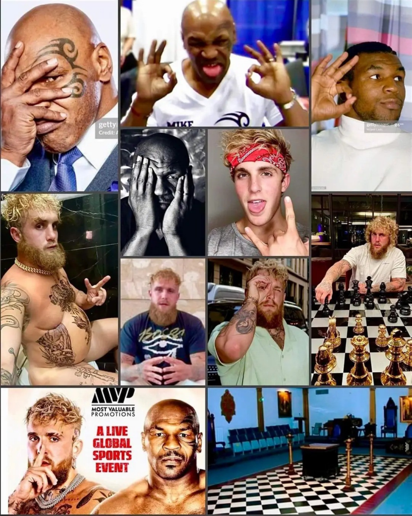 Mike Tyson and Jake Paul doing Satanic symbolism 