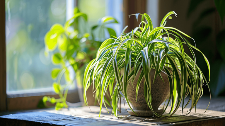 A flourishing spider plant